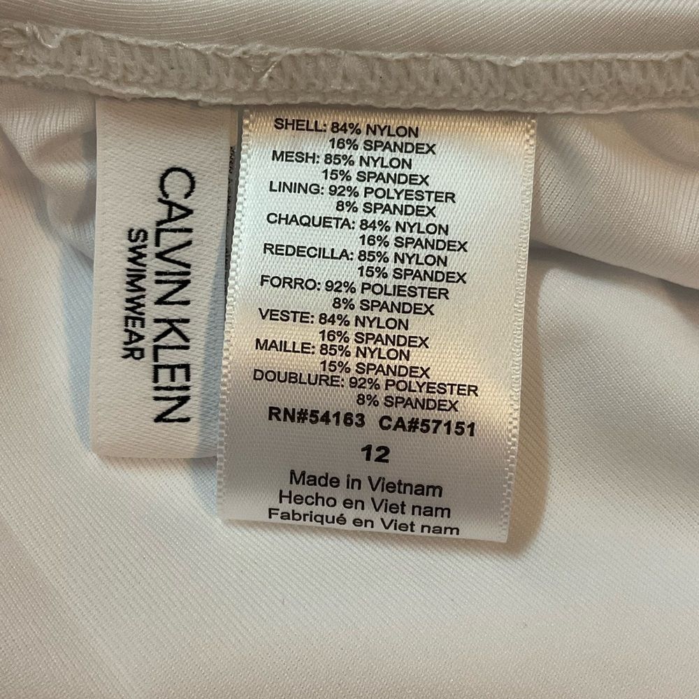 NEW Calvin Klein soft white high neck tummy control one piece swimsuit 12 - Picture 10 of 11